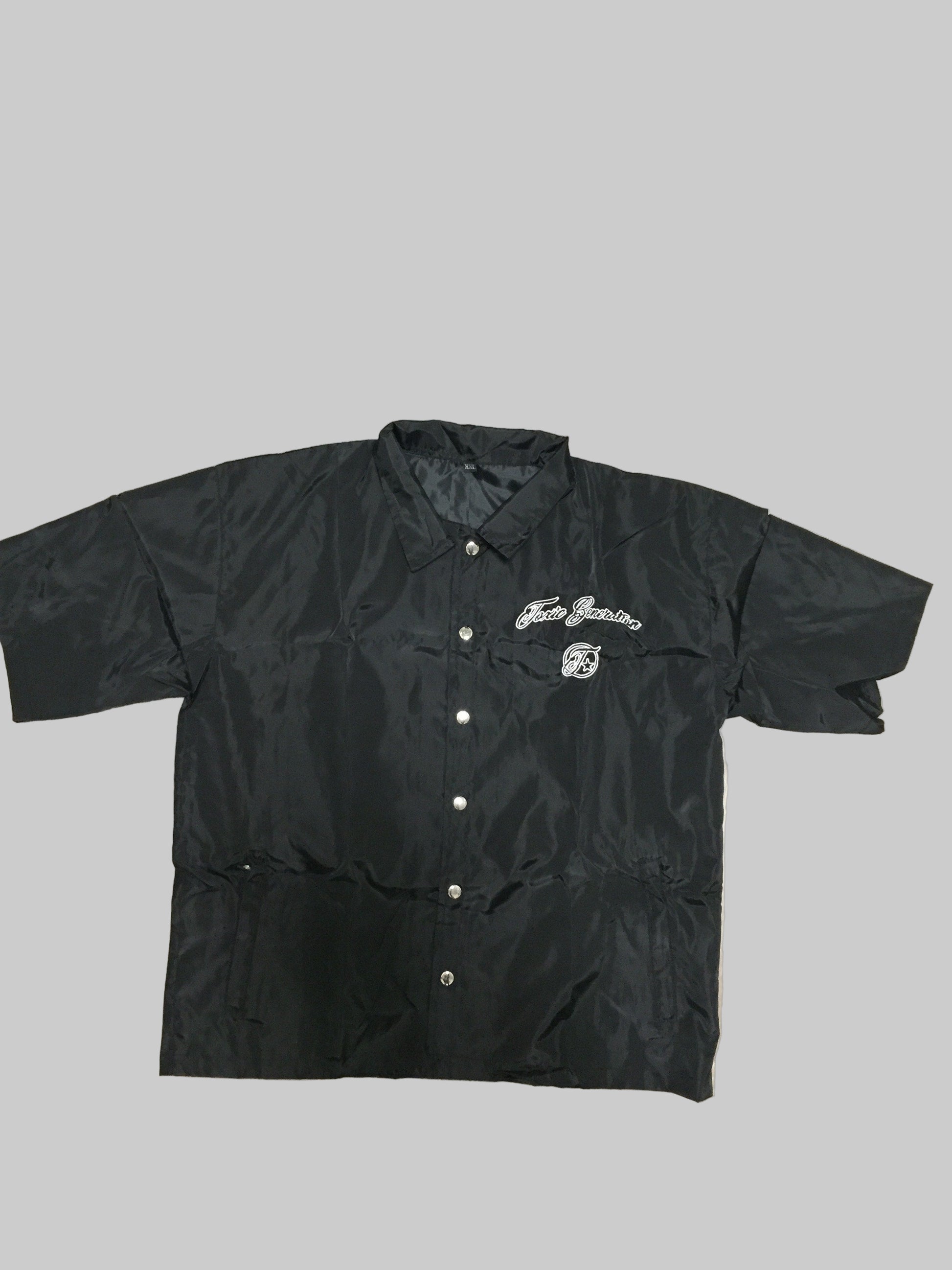 Black jacket with a brand logo